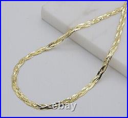 375 9ct Yellow Gold Women 4mm Knitted Snake Chain 16 17 18 Brand New