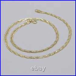 375 9ct Yellow Gold Women 4mm Knitted Snake Chain 16 17 18 Brand New