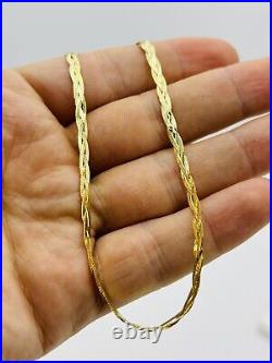 375 9ct Yellow Gold Women 4mm Knitted Snake Chain 16 17 18 Brand New