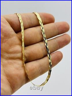 375 9ct Yellow Gold Women 4mm Knitted Snake Chain 16 17 18 Brand New