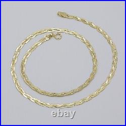 375 9ct Yellow Gold Women 4mm Knitted Snake Chain 16 17 18 Brand New