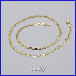 375 9ct Yellow Gold Women 4mm Knitted Snake Chain 16 17 18 Brand New