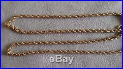375 9ct gold hallmark Rope style heavy chain