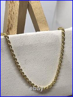 375 Hallmarked 9ct Yellow Gold 4mm Rope Chain Necklace Brand New ALL SIZE