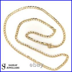 3MM CURB Chain 9ct 375 Yellow GOLD SOLID Bracelet Necklace ALL SIZE BRAND NEW