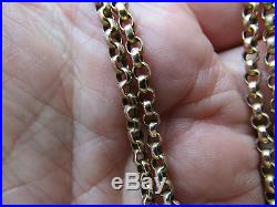 64 inches long ANTIQUE Victorian full length 9ct Gold Watch Guard Chain 31g Vgc