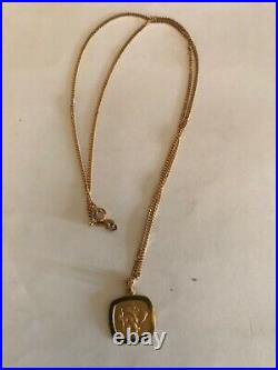 9 Carat Gold St Christopher Pendant and Chain