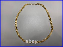 9 Carat Gold Vintage Italian Twist Rope Necklace, Fully Hallmarked