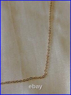 9 Ct Yellow Gold 16 Inch Necklace With Dark Sapphire