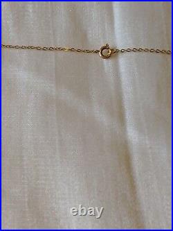 9 Ct Yellow Gold 16 Inch Necklace With Dark Sapphire