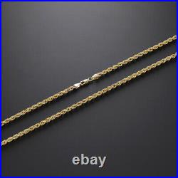 9 K Yellow Gold Italian Rope Chain 22- 2.5mm Hallmark RRP £270 i11 22