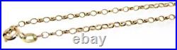 9 ct gold chain belcher 18 inch light red small oval fine solid links hallmarked