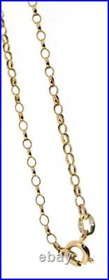 9 ct gold chain belcher 18 inch light red small oval fine solid links hallmarked