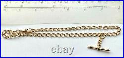 9 ct gold new fob chain with t bar 19.3 gms every link hallmarked