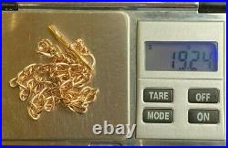 9 ct gold new fob chain with t bar 19.3 gms every link hallmarked