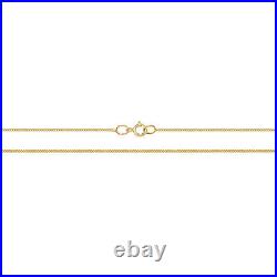 9CT GOLD CHAIN 18 inch SOLID CLOSE CURB 9 CARAT YELLOW GOLD 18 inch Necklace