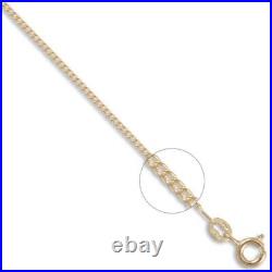 9CT GOLD CURB CHAIN 0.5mm 0.7mm 1.5mm SOLID GOLD LINK NECKLACE 16 18 20 Inch 375