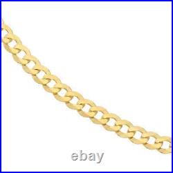 9CT GOLD CURB CHAIN 22 Inch NECKLACE 9 CARAT YELLOW GOLD 6.5mm WIDE HALLMARKED