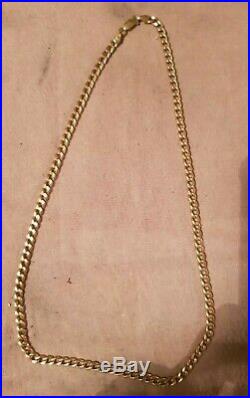 9CT GOLD FLAT CURB LINK CHAIN NECKLACE 18.5 inches 8g
