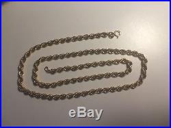 9CT GOLD LADIES / MENS ROPE CHAIN NECKLACE 20.5 8.5g