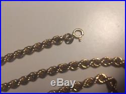 9CT GOLD LADIES / MENS ROPE CHAIN NECKLACE 20.5 8.5g