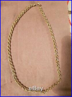 9CT GOLD ROPE CHAIN NECKLACE 18 inches 9g