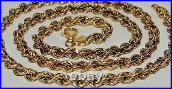 9CT GOLD & SILVER 5mm SOLID ROPE CHAIN 20 inch Men's or Ladies