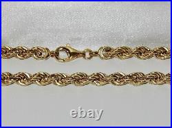 9CT GOLD & SILVER CHUNKY SOLID ROPE CHAIN 24 inch Men's or Ladies 36.3 grams