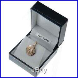 9CT GOLD ST SAINT CHRISTOPHER PENDANT CHAIN NECKLACE WITH GIFT BOX 2.6g