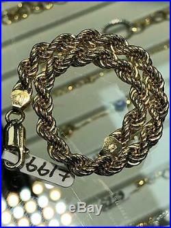 9CT ROPE Bracelet Yellow SOLID 375 YELLOW Gold Genuine Brand NEW 5mm GIFT 7