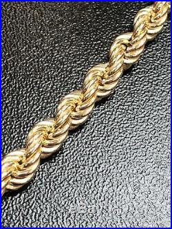 9CT ROPE Bracelet Yellow SOLID 375 YELLOW Gold Genuine Brand NEW 5mm GIFT 7