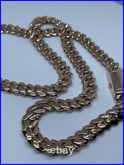 9CT ROSE GOLD HEAVY SOLID CUBAN CHAIN 20 inch Men's or Ladies Custom Hidden Clap