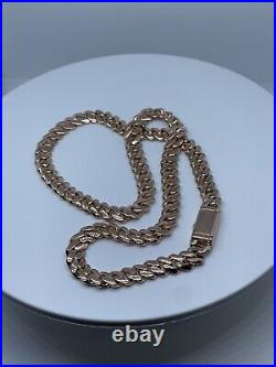 9CT ROSE GOLD HEAVY SOLID CUBAN CHAIN 20 inch Men's or Ladies Custom Hidden Clap