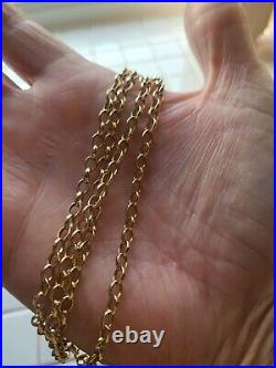 9CT Solid Gold Belcher/Cable Link Chain 12.55grams 22 Length. Hallmarked