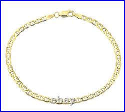 9CT YELLOW GOLD 7.5 inch ANCHOR CURB LADIES BRACELET UK HALLMARKED