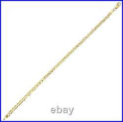 9CT YELLOW GOLD 7.5 inch ANCHOR CURB LADIES BRACELET UK HALLMARKED