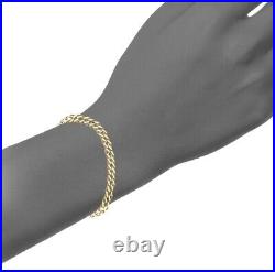 9CT YELLOW GOLD 8.5 inch DOUBLE CURB MEN'S BRACELET 6MM UK HALLMARKED