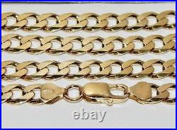 9CT YELLOW GOLD ON SILVER 20 INCH SOLID CURB CHAIN 37.0 grams MEN'S OR LADIES