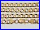 9CT-YELLOW-GOLD-ON-SILVER-20-INCH-SOLID-CURB-CHAIN-37-0-grams-MEN-S-OR-LADIES-01-uyd