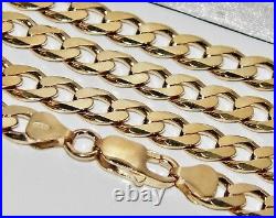 9CT YELLOW GOLD ON SILVER 20 INCH SOLID CURB CHAIN 37.0 grams MEN'S OR LADIES