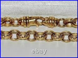 9CT YELLOW GOLD ON SILVER 22 INCH MEN'S SOLID BELCHER CHAIN 69.8 grams
