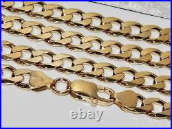 9CT YELLOW GOLD ON SILVER 24 INCH SOLID CURB CHAIN 40.9 grams MEN'S OR LADIES