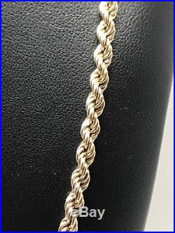 9Carat (9ct) Gold Solid Rope Chain Yellow Gold 24 Long 11.18g
