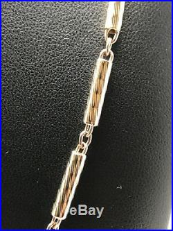 9Carat (9ct) Gold Unusual Tube Link Chain/ Necklace Yellow Gold 28 16.25g