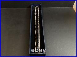 9Ct Gold Curb Chain Necklace 16inch Long 4mm Wide 4.66g, HM Italy 375 Post 1999