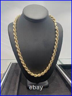 9K/CT Gold Semi Hollow Rope Chain