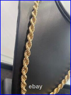 9K/CT Gold Semi Hollow Rope Chain