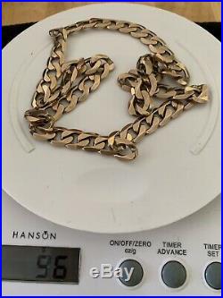 9carat (9ct) Gold Heavy Curb Chain 3+oz Solid 24 Long 96grams
