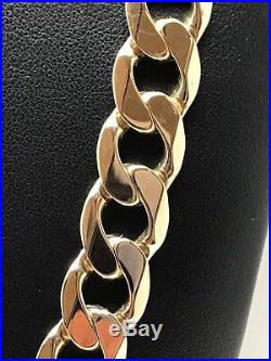 9carat (9ct) Gold Heavy Curb Chain- 3OZ- Yellow Gold Solid 22 Long 91.25g