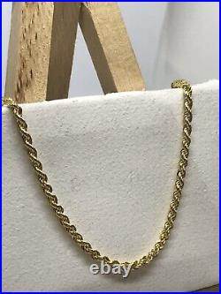 9ct 375 Hallmarked Solid Yellow Gold 3mm Rope Chain Necklace Brand New ALL SIZE